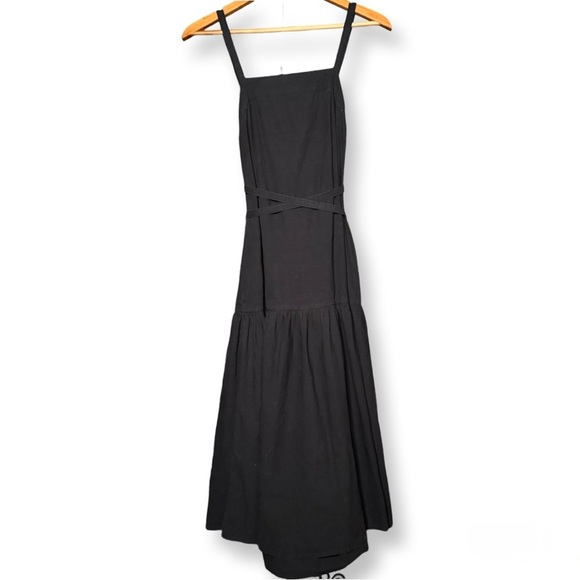 EVERLANE • Pinafore Dress - Cotton Stretch Tiered Spaghetti Strap w/ Pockets 00 - Picture 2 of 16